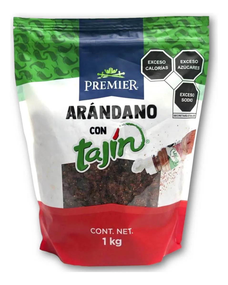Arándano Enchilado Con Tajin 1kg Premier Snacks Saludable