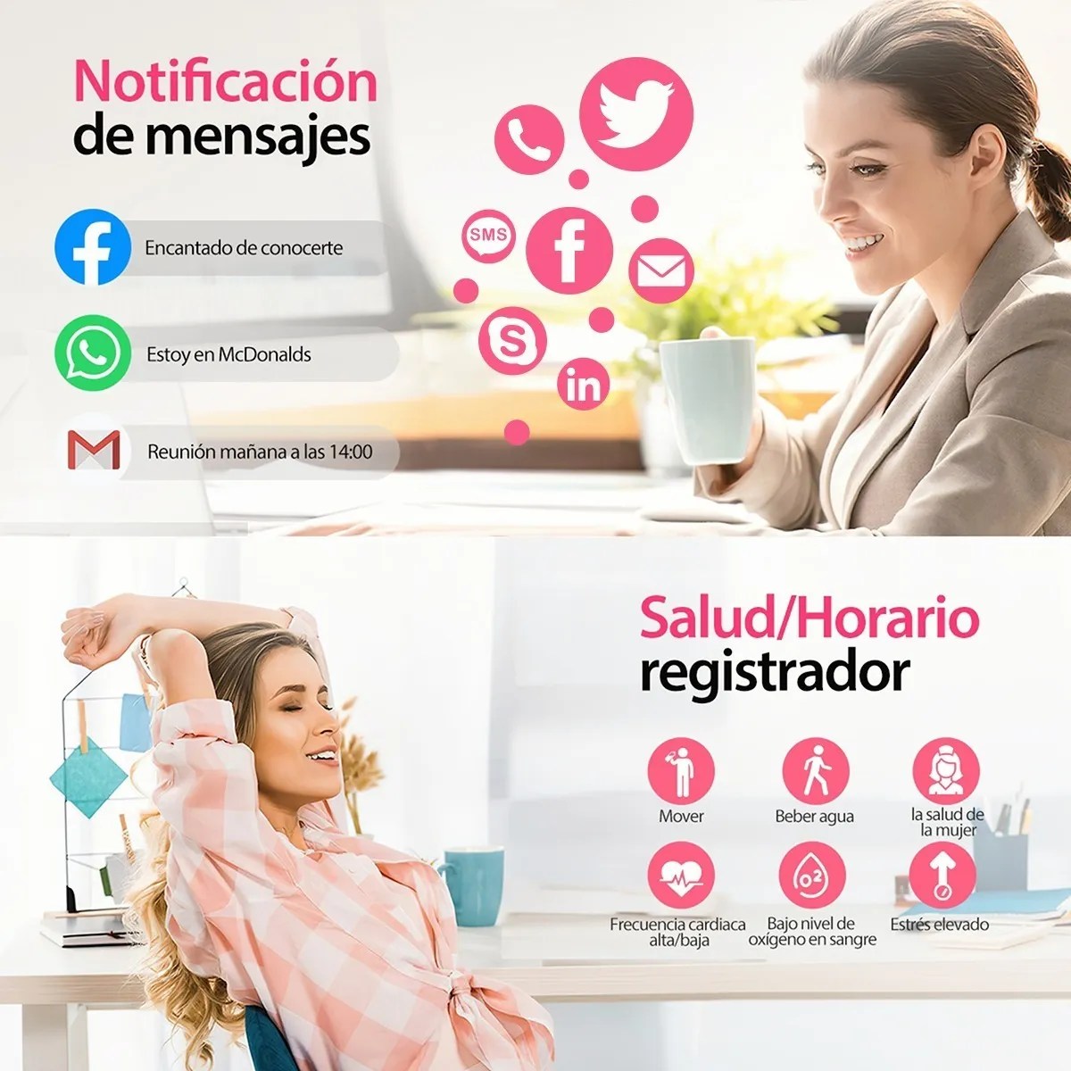 Smartwatch 1.8» Reloj Inteligente Bluetooth Llamada Alexa