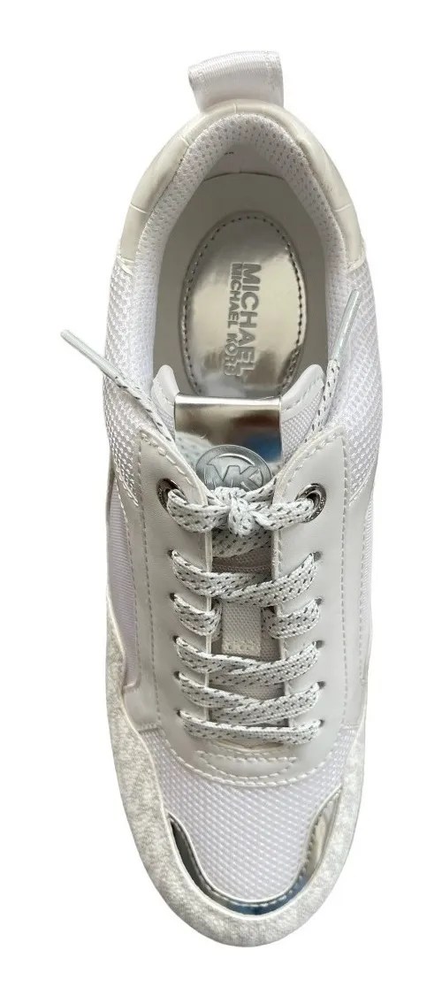 Tenis Michael Kors Original Dama Wilma Trainer White & Silver