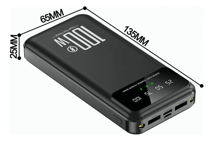 ower Bank SAIVIEK KJ-K70 20000mah Batería Externa 20W Carga Rapida Para Android,iPhone,Cargador Portátil Pila Con dos luces LED,Banco de Energía con 4 Salidas y 2 Entradas(2 USB-A, V8, Tipo C)negro