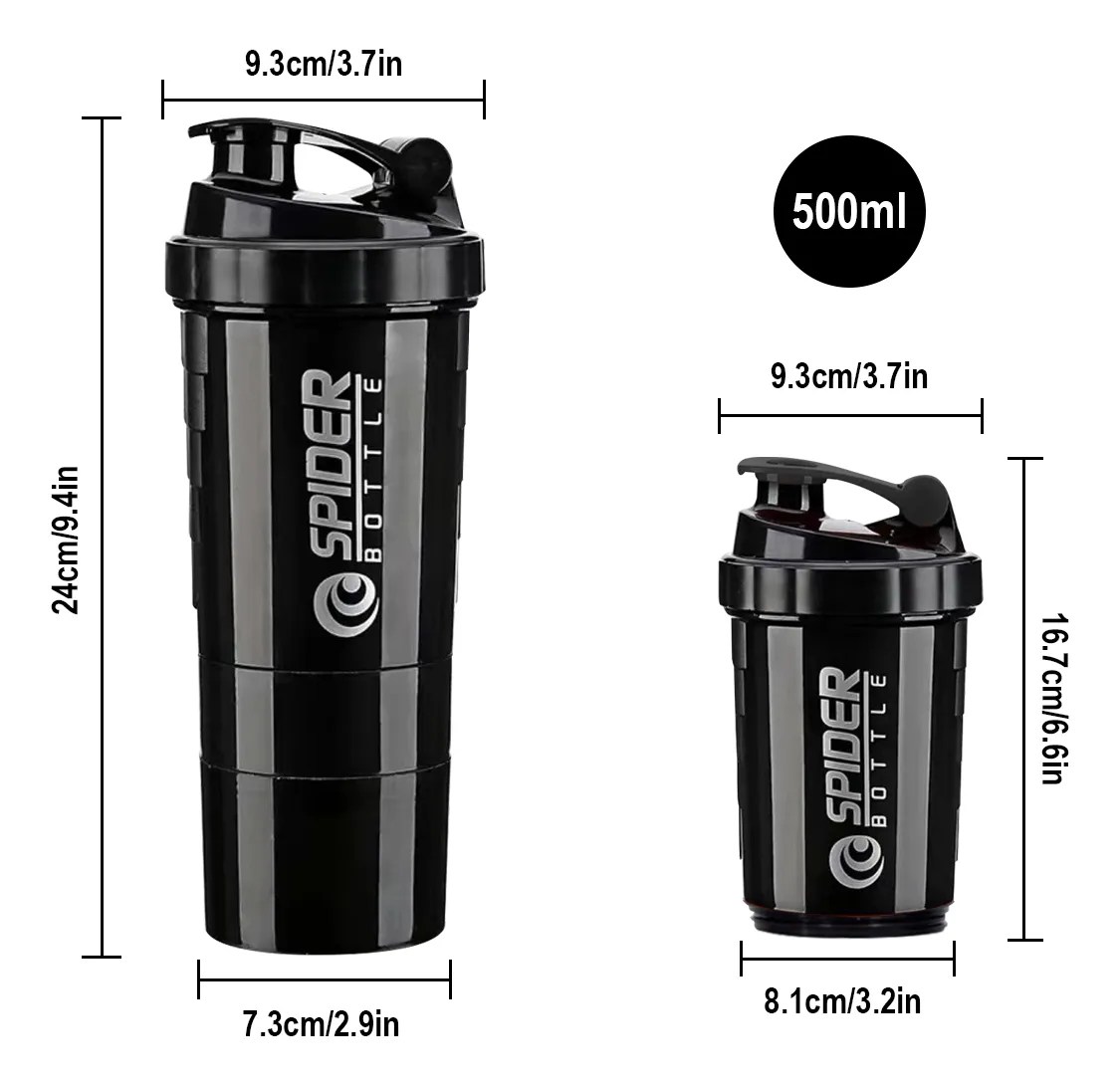 Vaso Mezclador Multifuncional Para Deportes Fitness 500ml