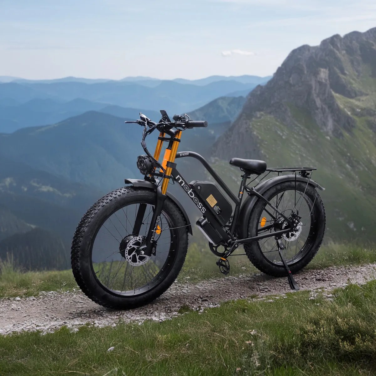 Bicicleta Eléctrica De Montaña Moboss Xf40 Doble Motor 1000w Color Negro