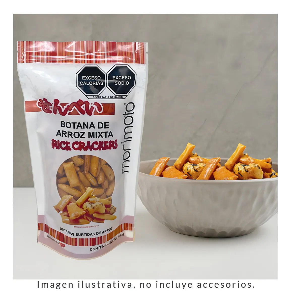 Rice Cracker Botana Oriental De Arroz Mixta 100g Morimoto