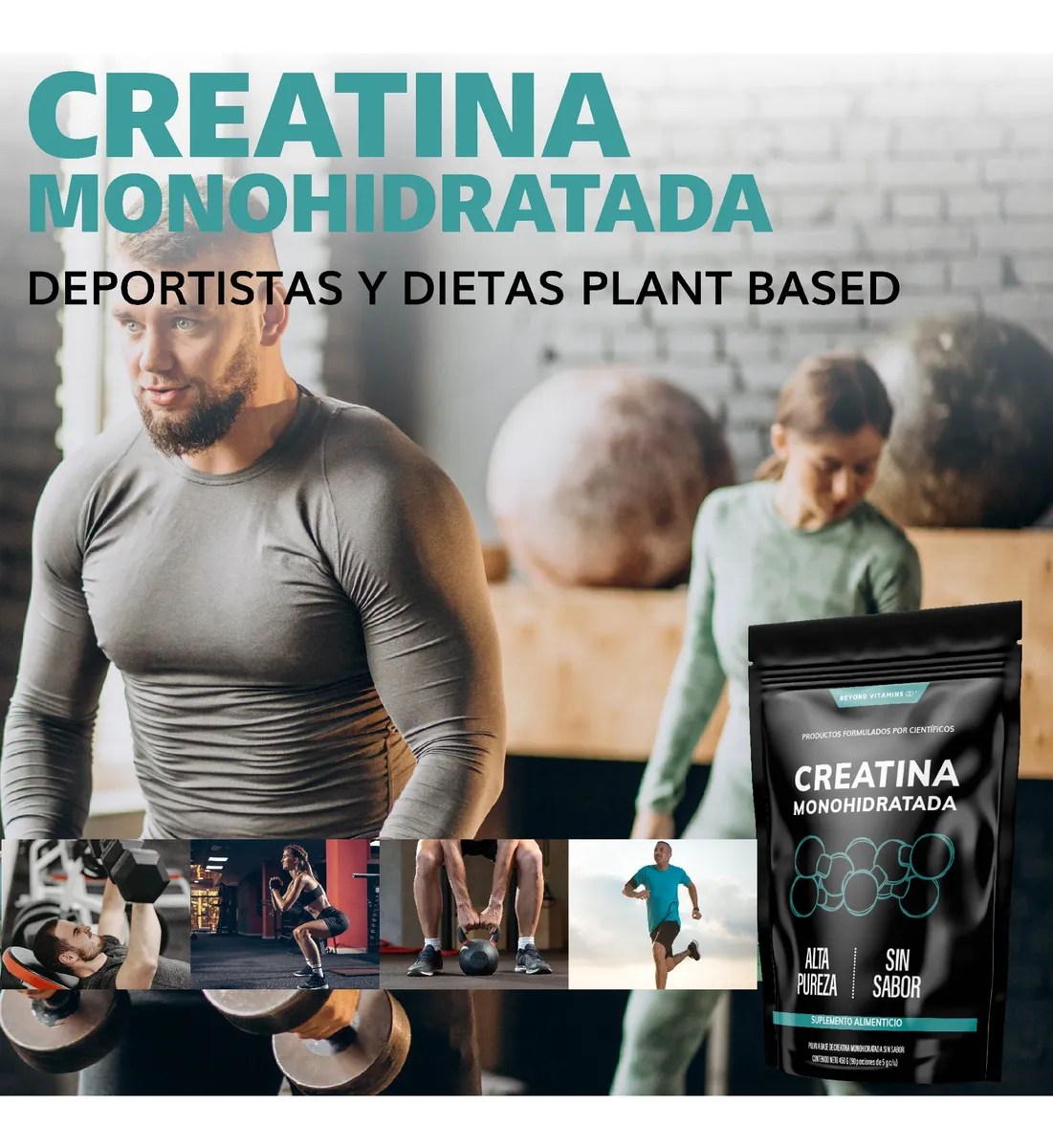 Creatina Monohidratada Micronizada Pura En Polvo 450gr Suplemento Alimenticio