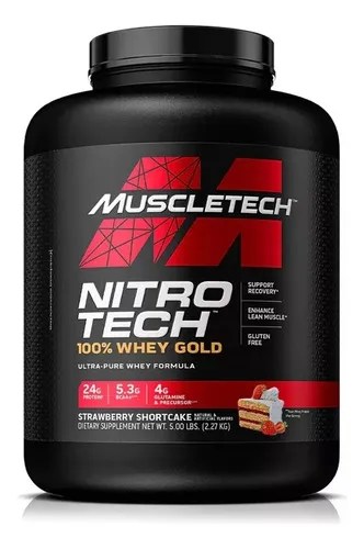 Nitro Tech 100% Whey Gold 5lb Sabor Strawberry Shortcake