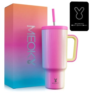 Meoky Vaso 40oz Con Asa, Taza De Viaje De Acero Inoxidable Meoky Vaso 40oz Con Asa, Taza De Viaje De Acero Inoxidable