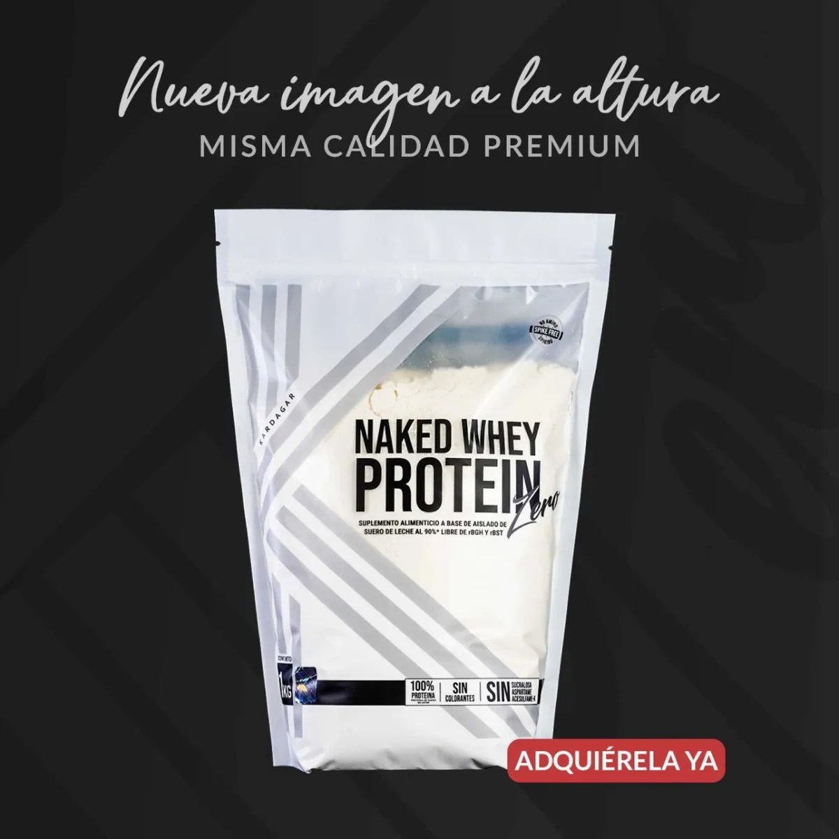 Proteina Kardagar Naked Whey Zero Carb 2.20lb 1kg Orgasmic