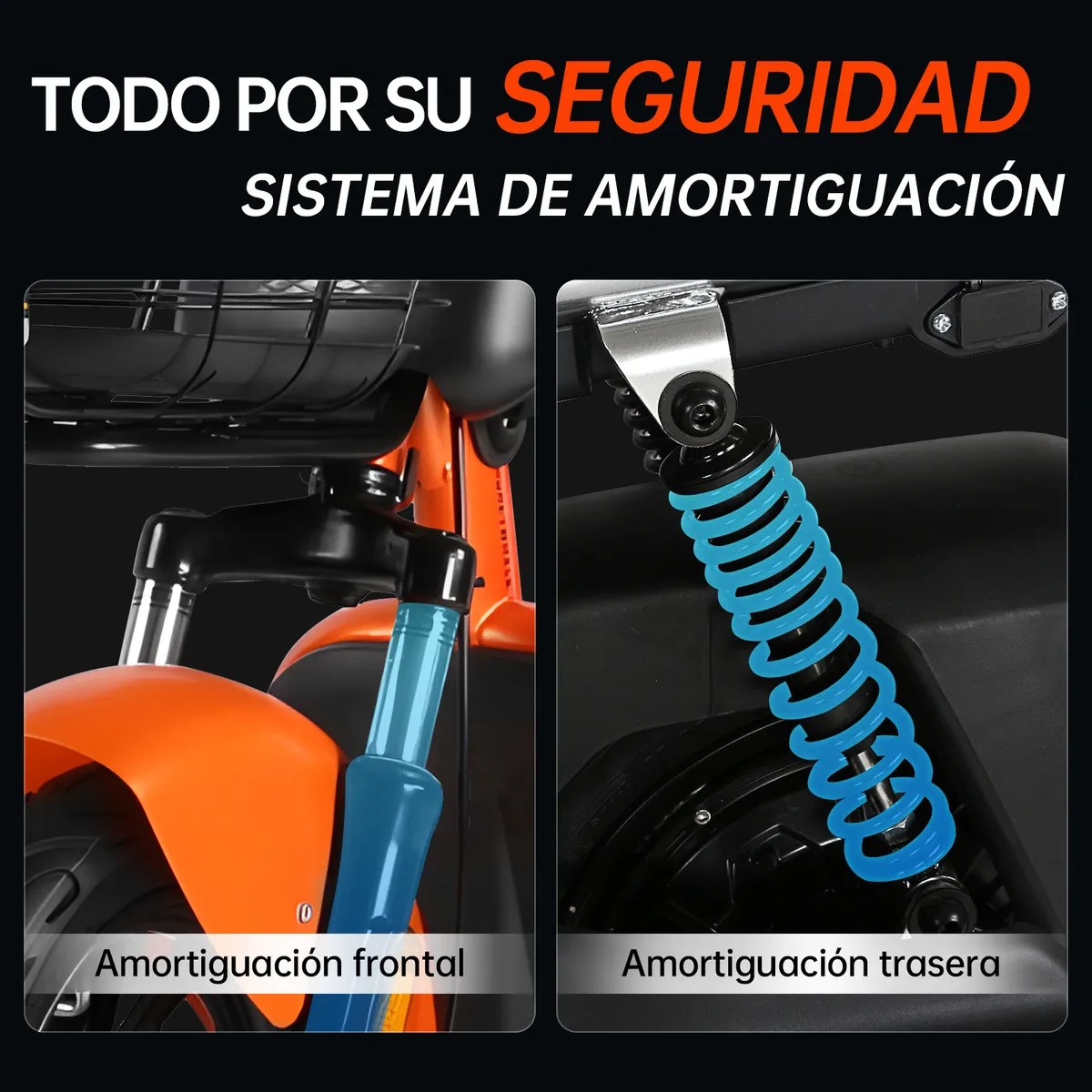 Bicicleta Eléctrica Autonomía 55-60km 31km/h U3s Honey Whale – Naranja