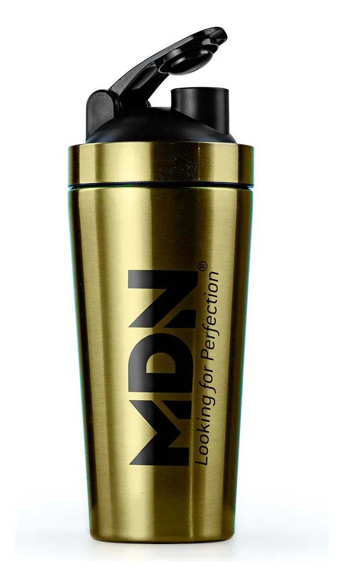 Vaso Shaker Aluminio Dorado Mdn Sports Mezclador Proteínas