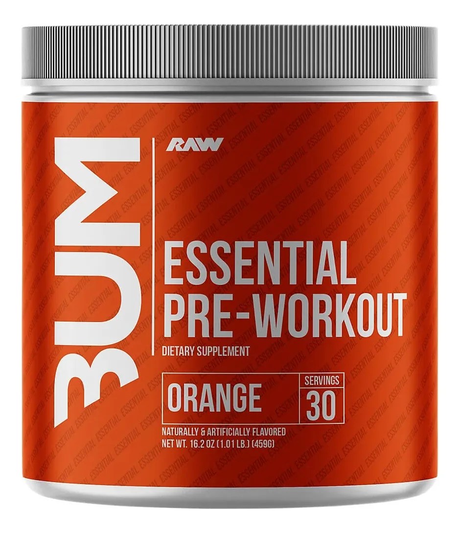 Pre Entreno Cbum Essential Pwo Raw Nutrition 30 Servicios Sabor Orange
