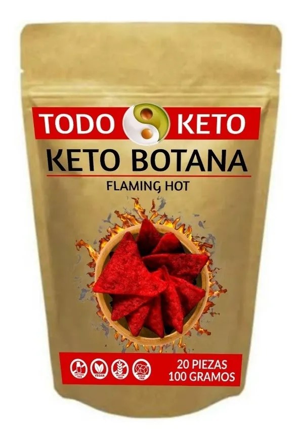 Totopos Keto Botana De Almendra Flamin Hot 100 Gramos