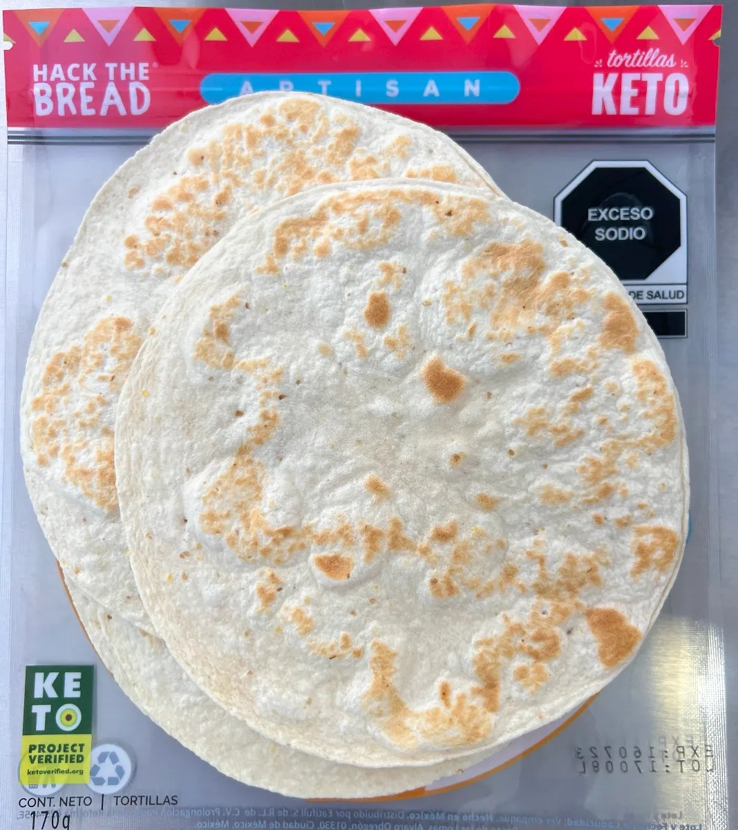 Tortillas Keto Zero Carbs, 22.5 Calorías, Hackthebread 3pack