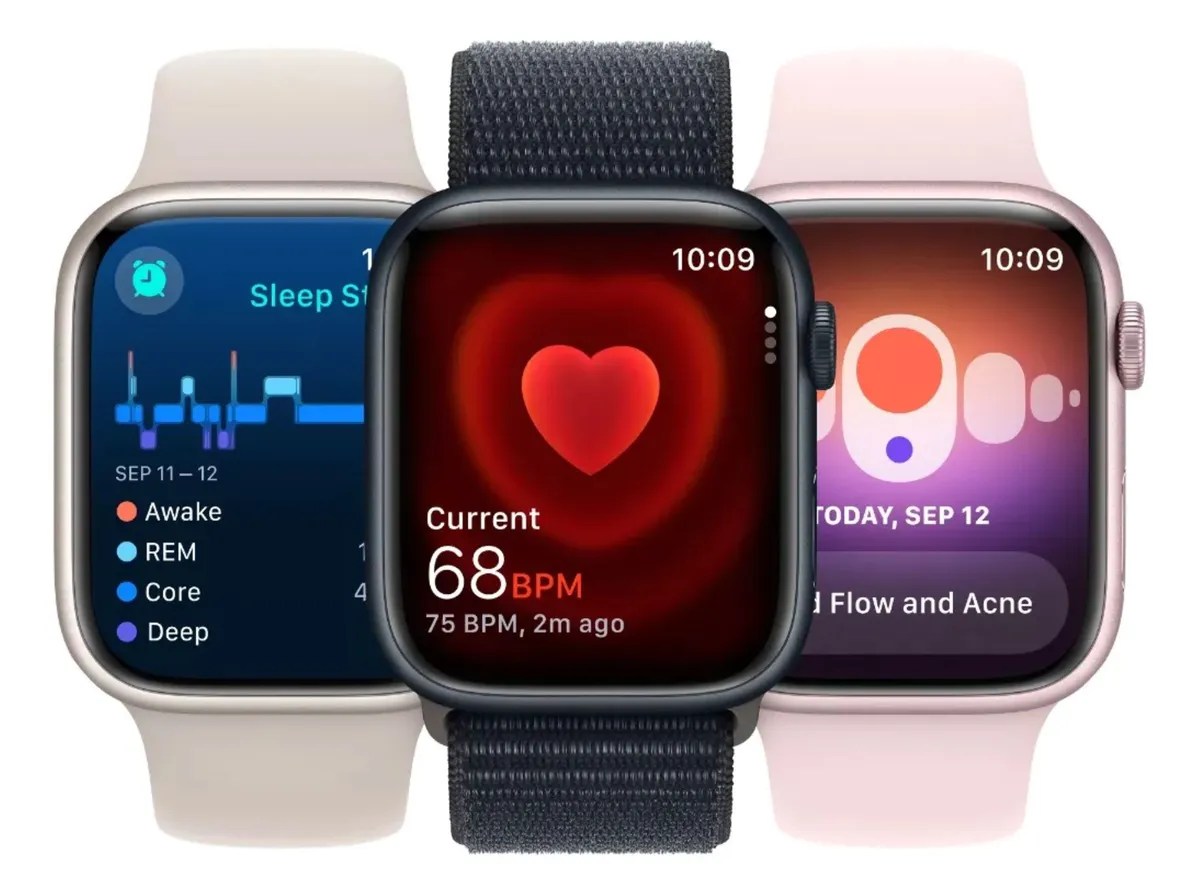 Apple Watch Series 9 GPS + Celular • Caja de acero inoxidable color oro de 41 mm • Correa estilo milanés color oro