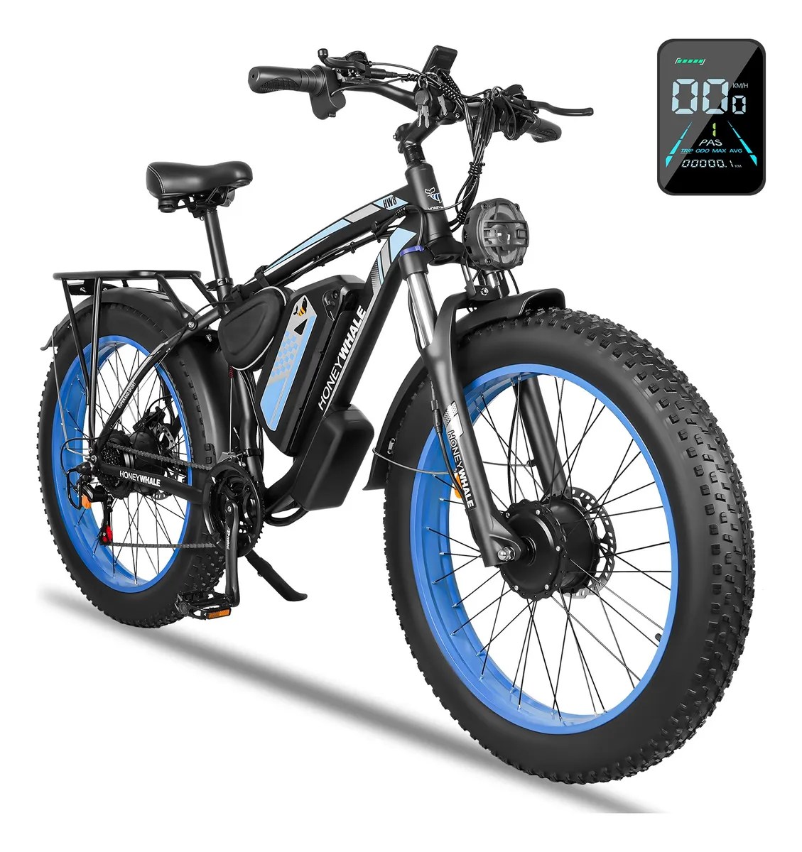 Bicicleta Eléctrica De Montaña Doble Motor Honey Whale Bk08 – Azul