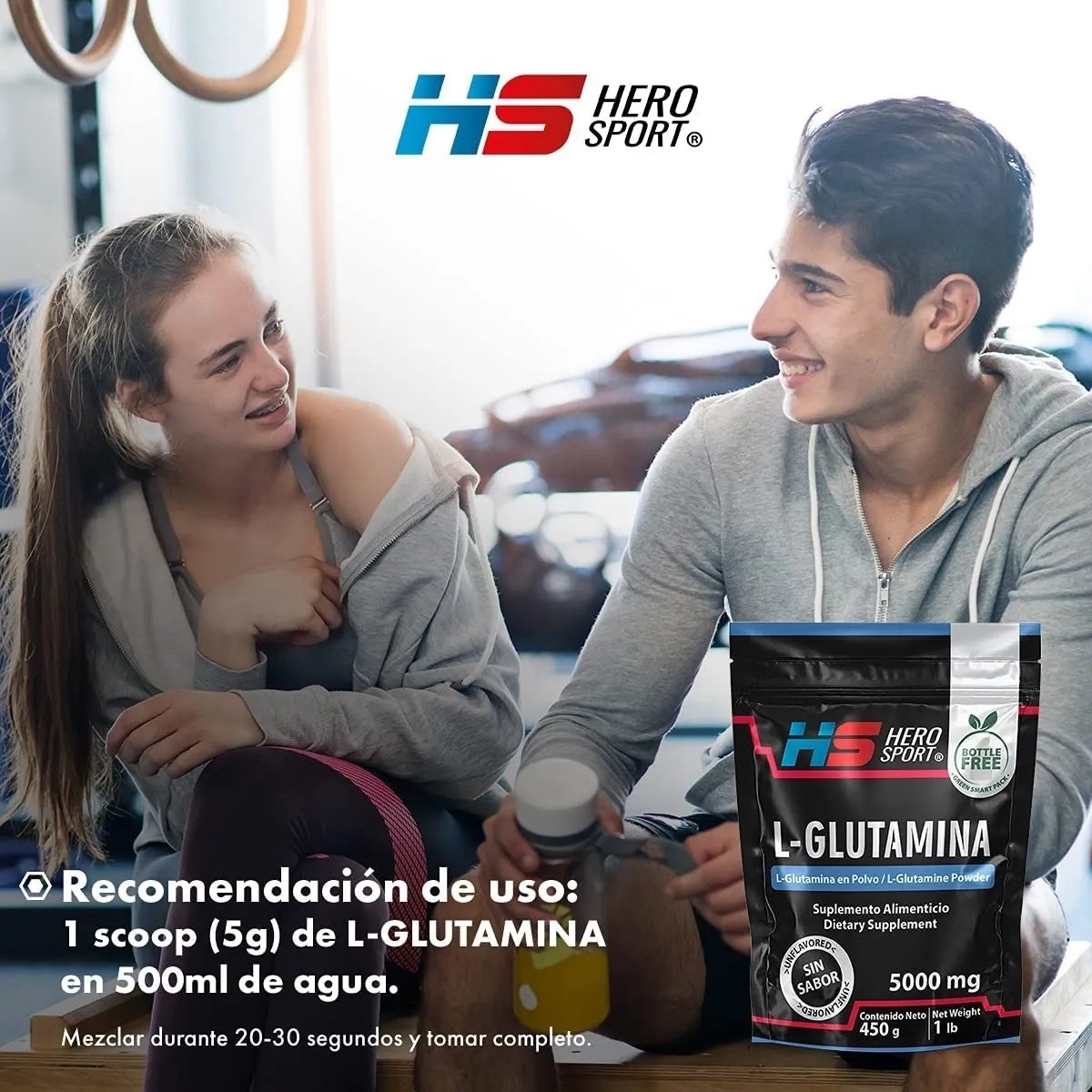 Hero Sport L-glutamina En Polvo 5000mg 450g
