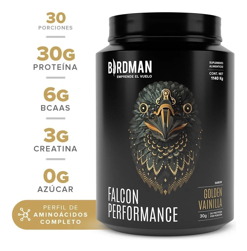 Birdman Falcon Performance Proteina Vegetal Premium 1.140 Kg Sabor Golden Vainilla