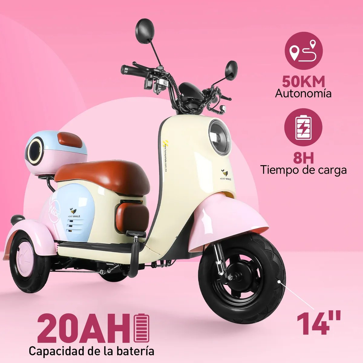Bicicleta Eléctrica De Tres Ruedas Para Adultos Honey Whale
