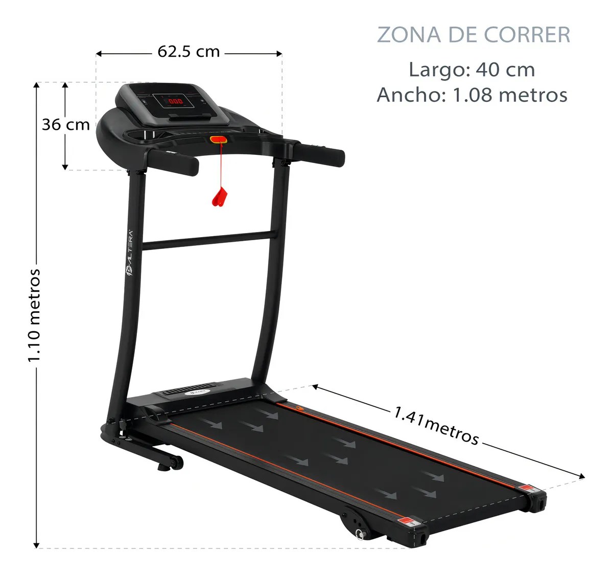 Caminadora eléctrica Altera X80ALT 110V color negro