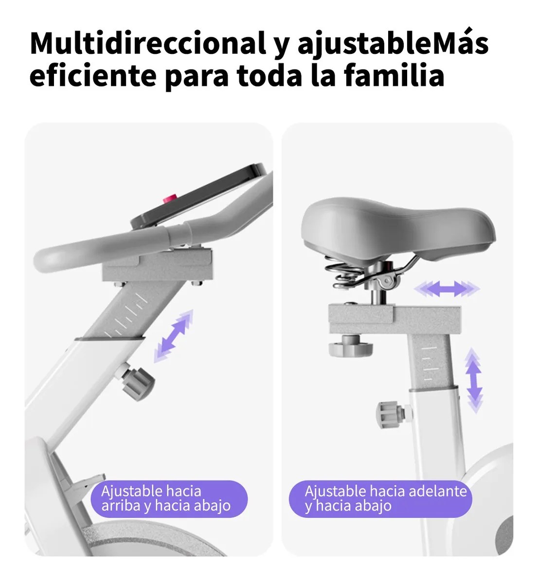 Bicicleta Ejercicio Grande Fija Deportiva Spinning Blanco