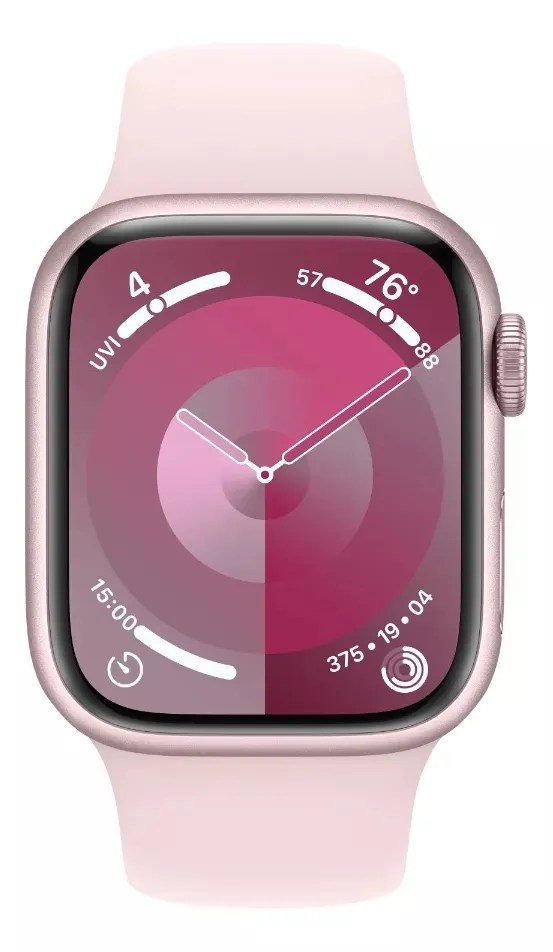 Apple Watch Series 9 GPS + Celular • Caja de aluminio rosa de 45 mm • Correa deportiva rosa claro