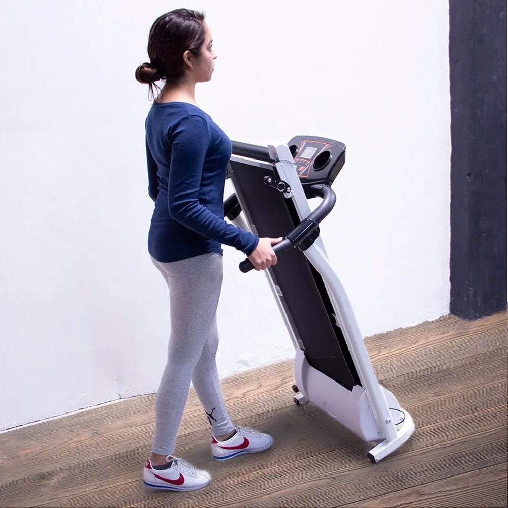 Caminadora Electrica 1.75hp Plegable Centurfit App Gym Color Blanco/Negro