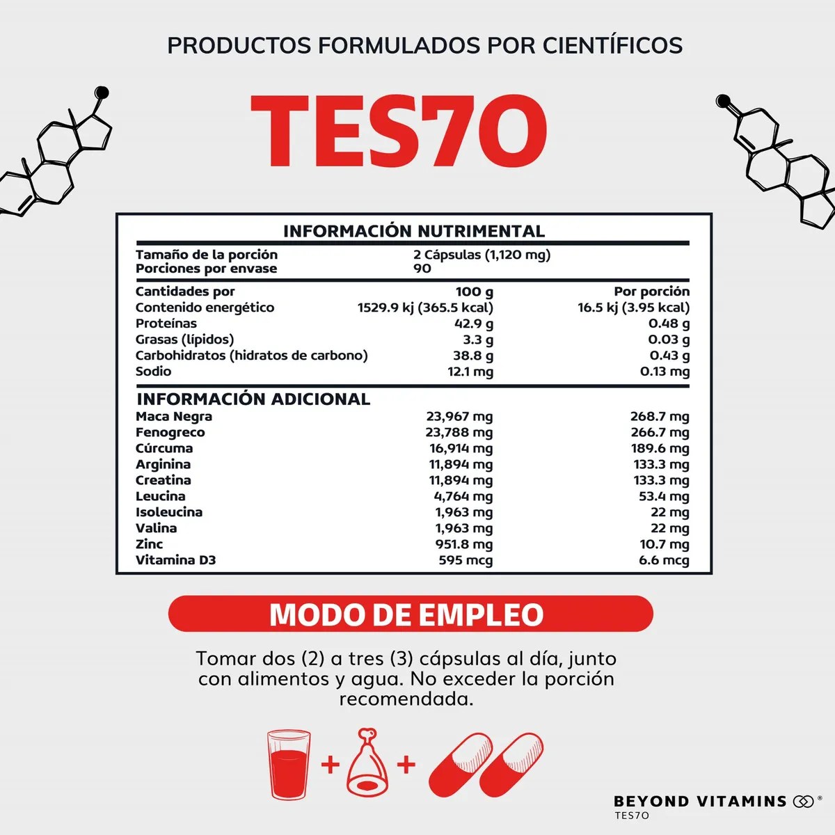 Precursor Natural | Testosterona 180 Cápsulas
