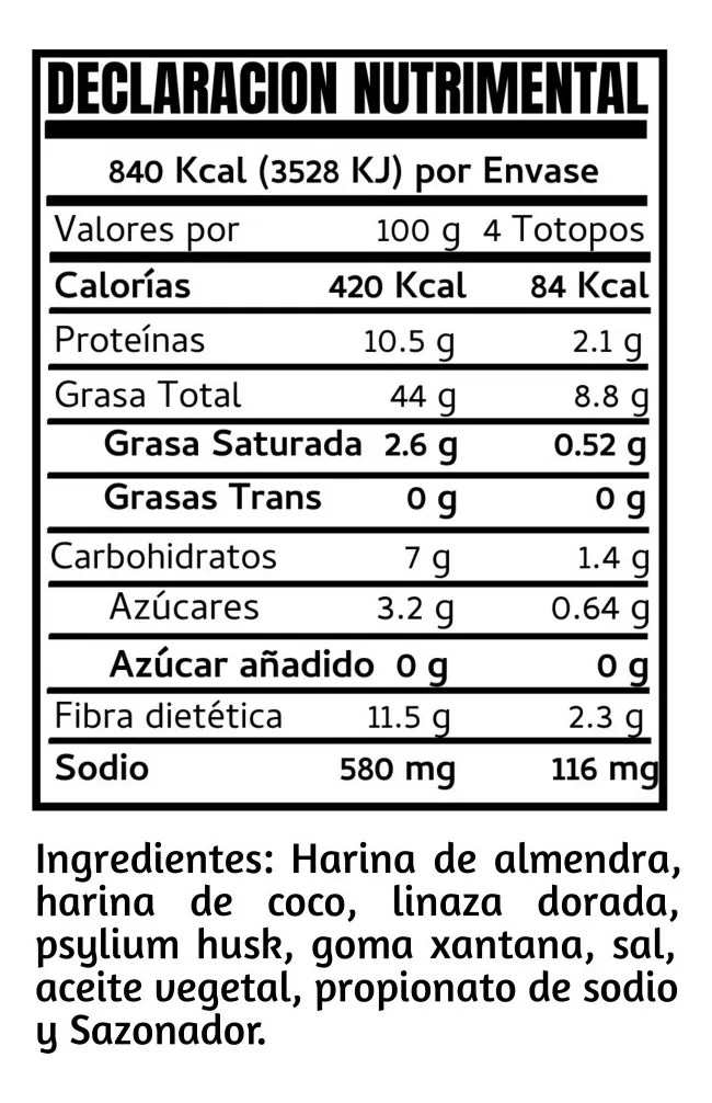 Totopos Keto Crema Y Especias Sin Gluten