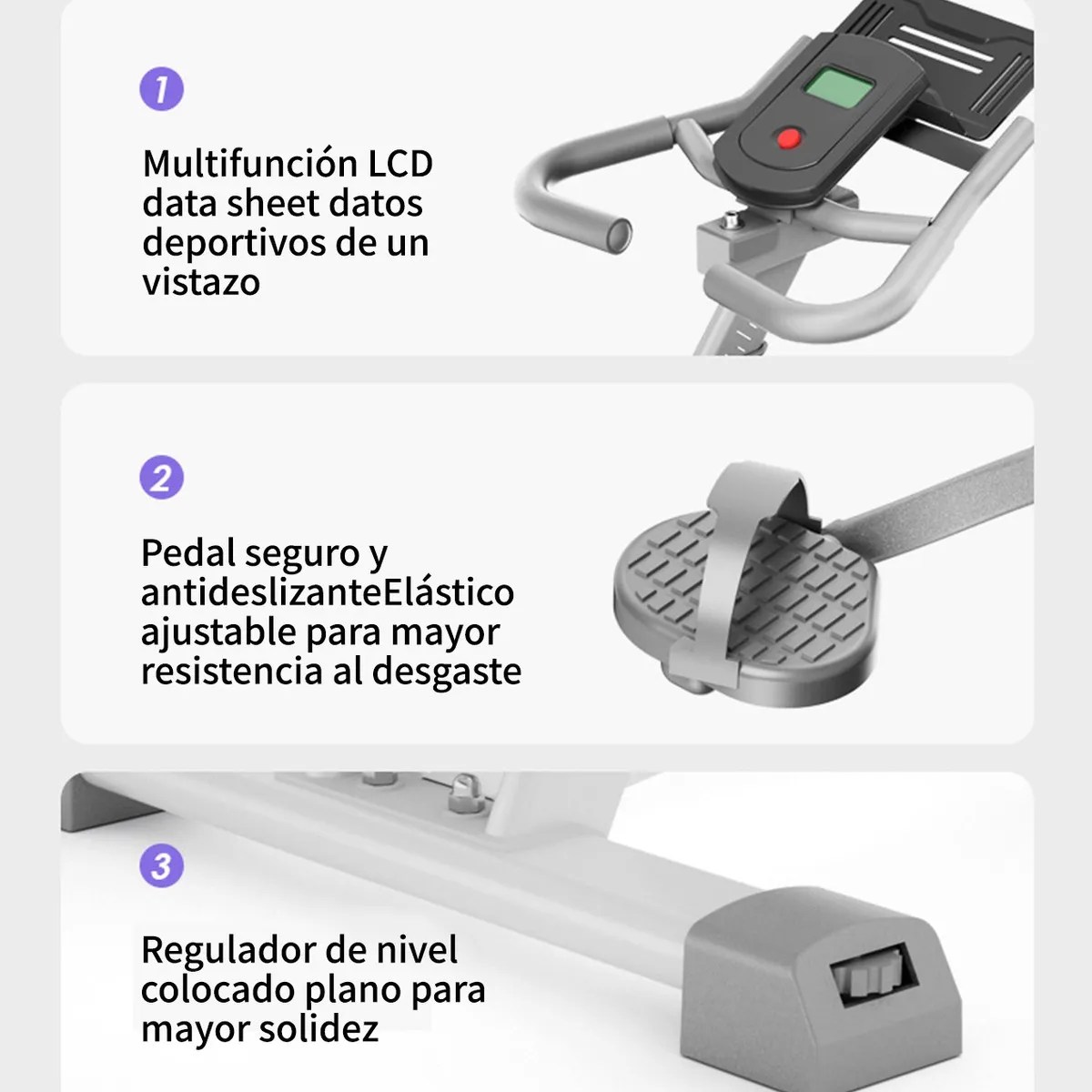 Bicicleta Ejercicio Grande Fija Deportiva Spinning Blanco