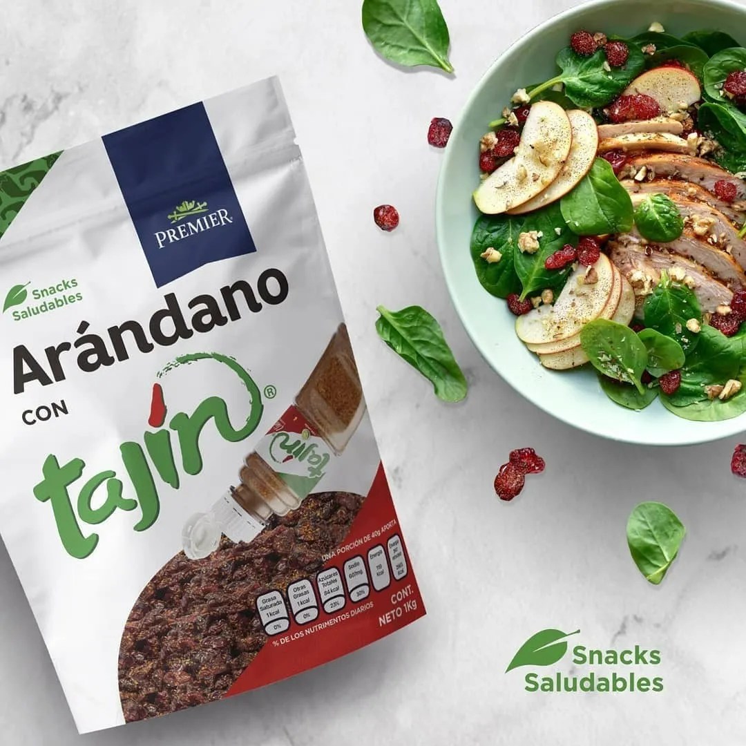 Arándano Enchilado Con Tajin 1kg Premier Snacks Saludable