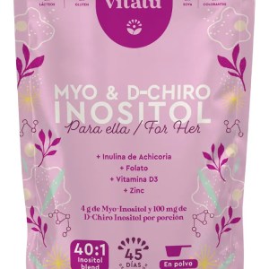 Vitatú | Myo Inositol & D-Chiro Inositol mezcla ideal 40:1 con Folato + Vitamina D3 + Zinc, Suplemento Alimenticio en polvo para Mujeres 225 g Vitatú | Myo Inositol & D-Chiro Inositol mezcla ideal 40:1 con Folato + Vitamina D3 + Zinc, Suplemento Alimenticio en polvo para Mujeres 225 g