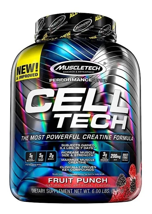 Suplemento MuscleTech Cell-Tech sabor ponche de frutas de 2.72kg