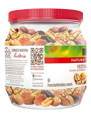 Nueces Y Fruta Deshidratada Nature’s Heart Festiva Mix Vitrolero 450g