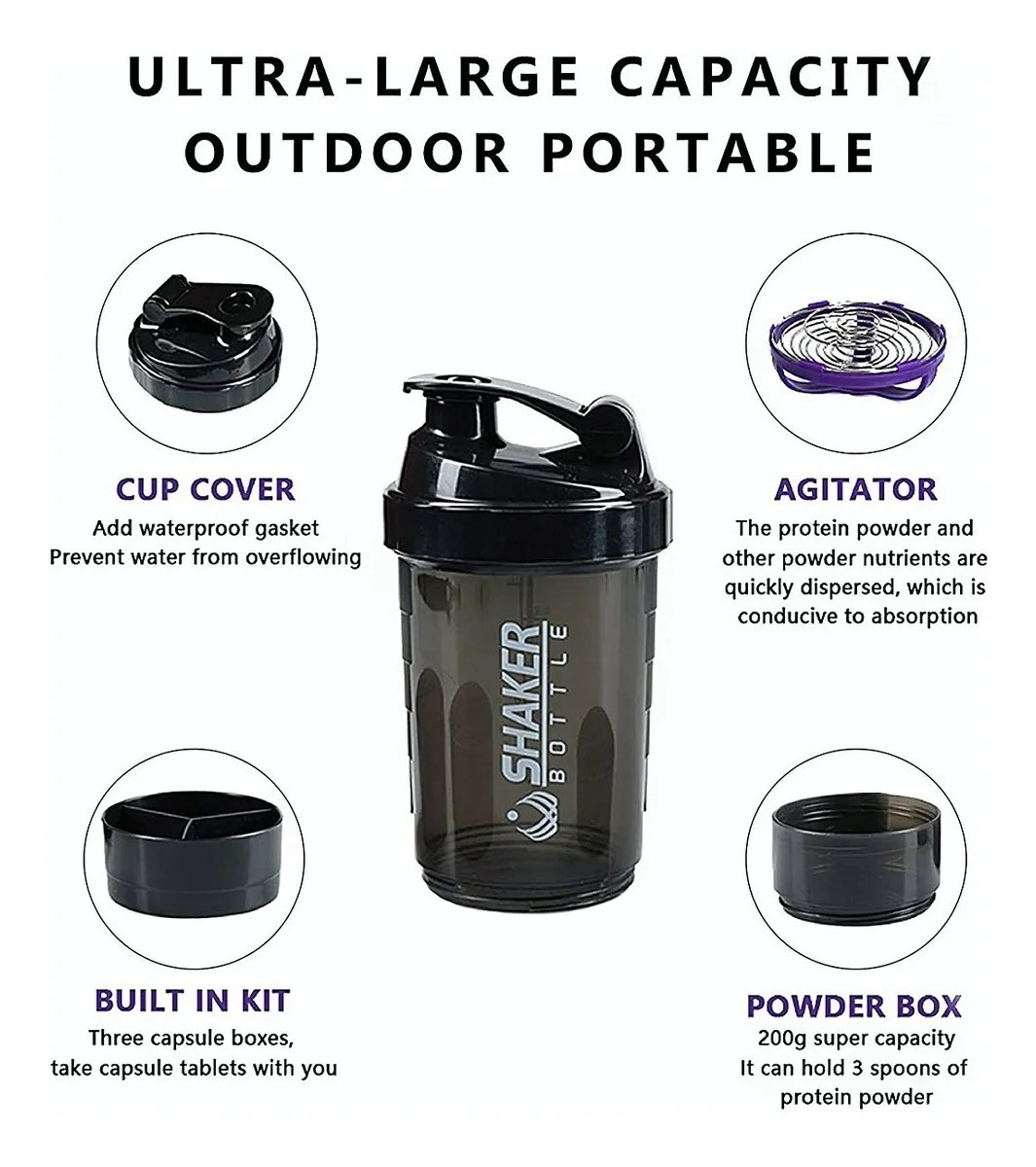 Shaker Proteina Vaso Mezclador Proteina Para Proteina Gym
