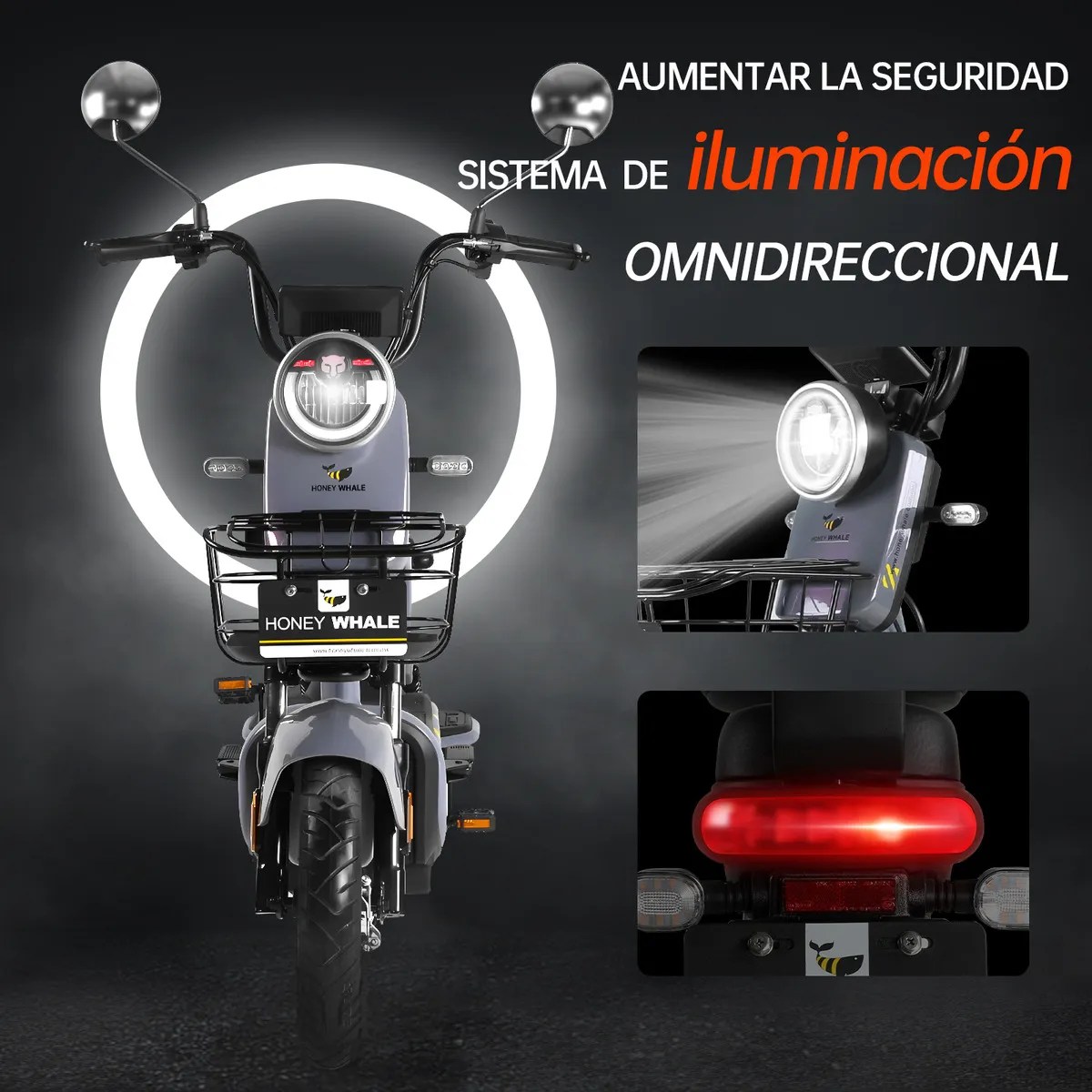 Bicicleta Eléctrica Kc 700w 45km/h 60km Moto Honey Whale – Tornasol