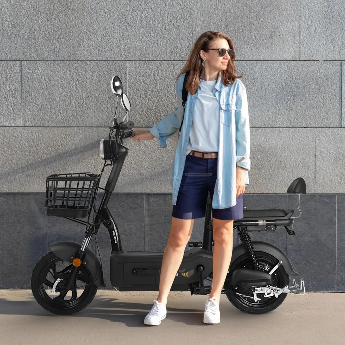 Bicicleta Eléctrica U1s 650w 31km/h 65km Moto Honey Whale