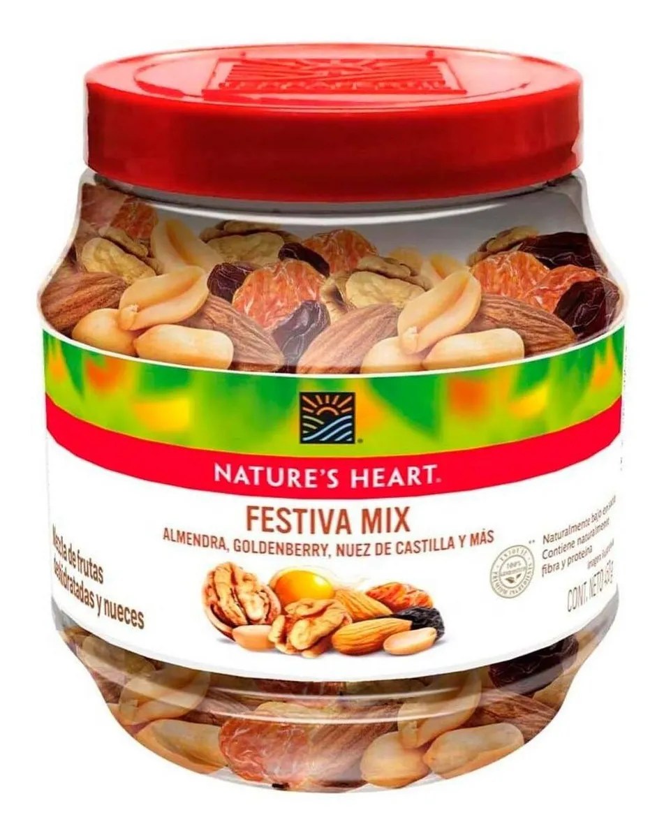 Nueces Y Fruta Deshidratada Nature’s Heart Festiva Mix Vitrolero 450g
