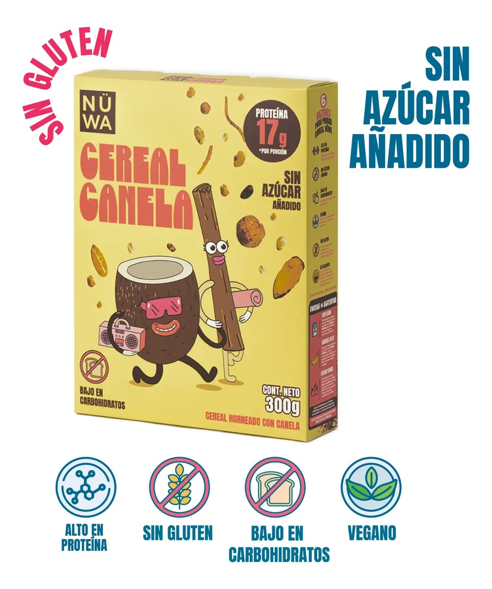 Nüwa 2pack Cereal Cacao Alto En Proteína, Sin Azúcar Añadido