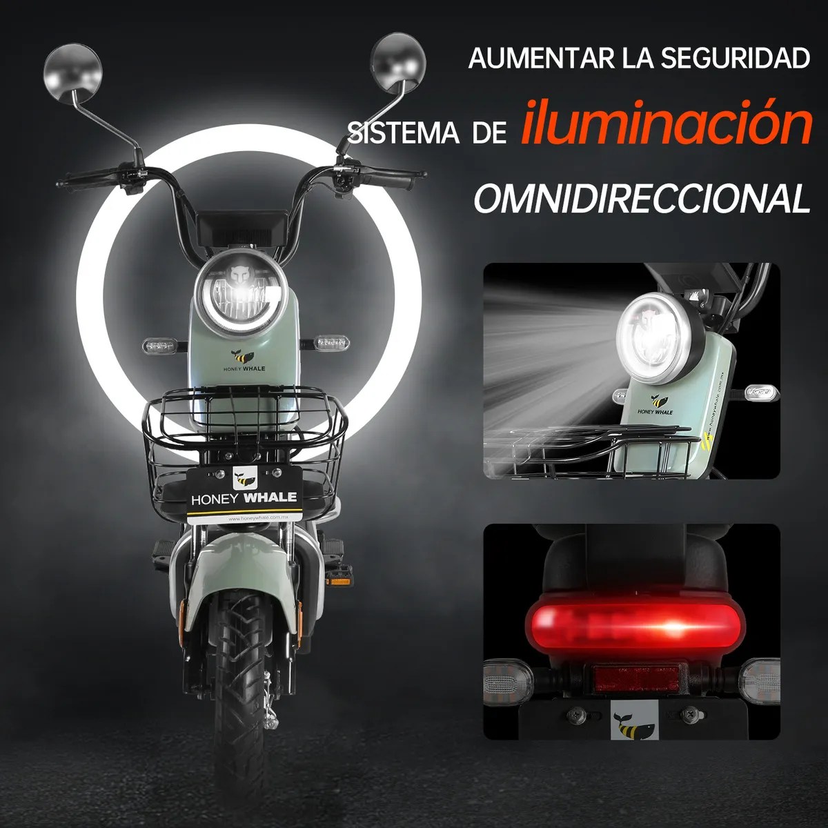 Bicicleta Eléctrica Kc 700w 45km/h 60km Moto Honey Whale – Verde