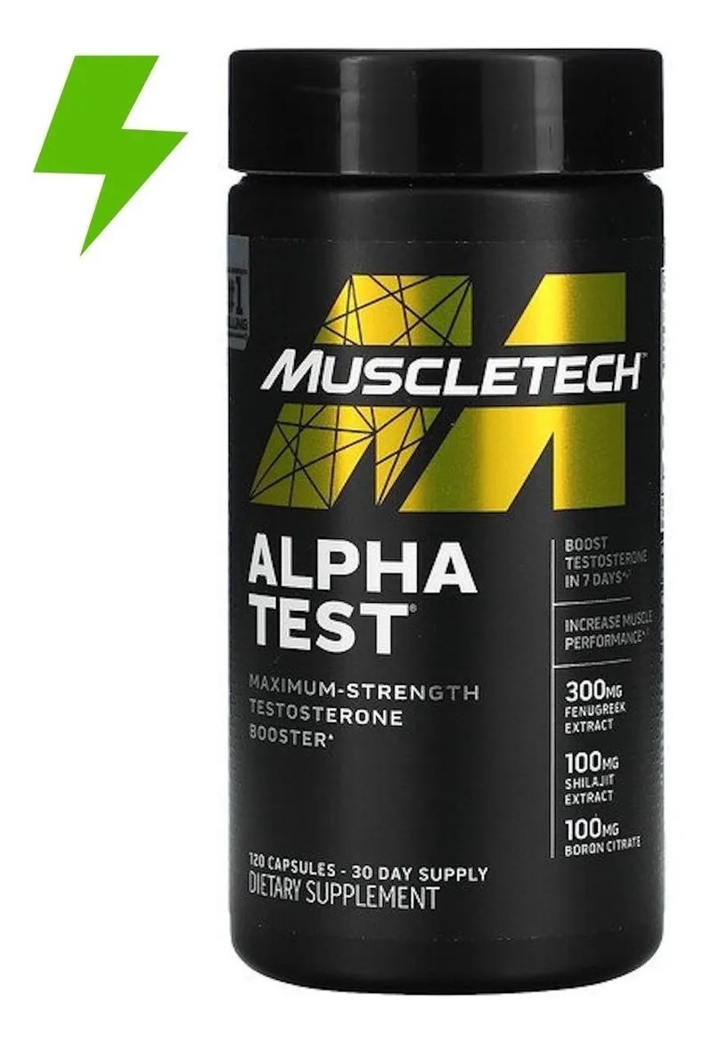 Alpha Test 120 Caps Muscletech Potenciador De Testosterona