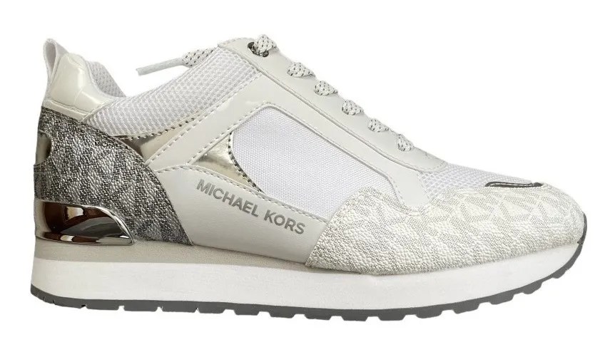 Tenis Michael Kors Original Dama Wilma Trainer White & Silver