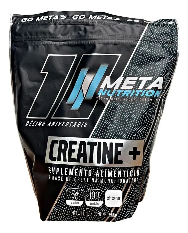 Monohidrato De Creatina Meta Nutrition 500 G. 100 Porciones Sabor Sin sabor