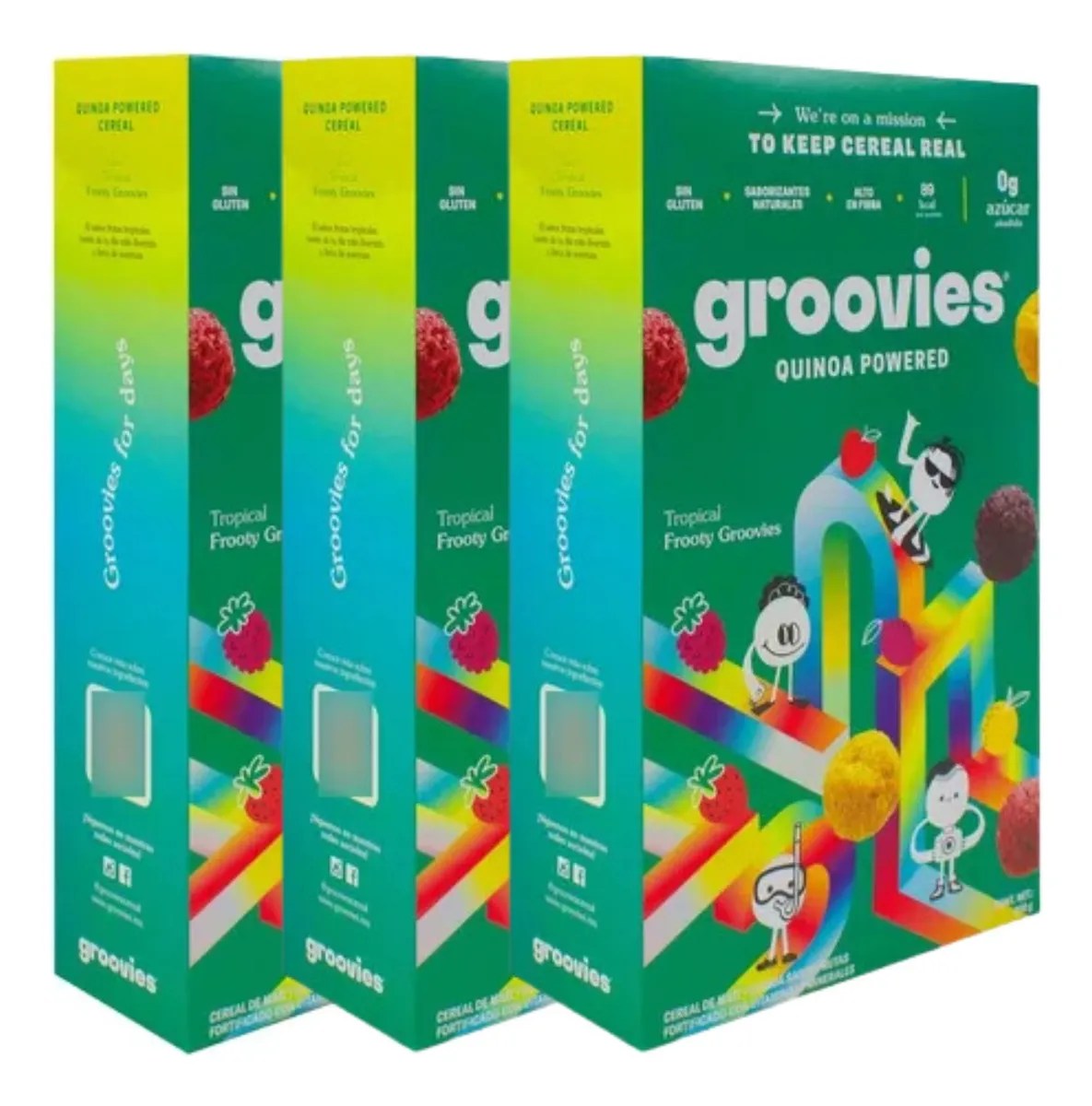 Cereal Saludable Groovies Quinoa Sin Gluten Frooty 250g 4pzs