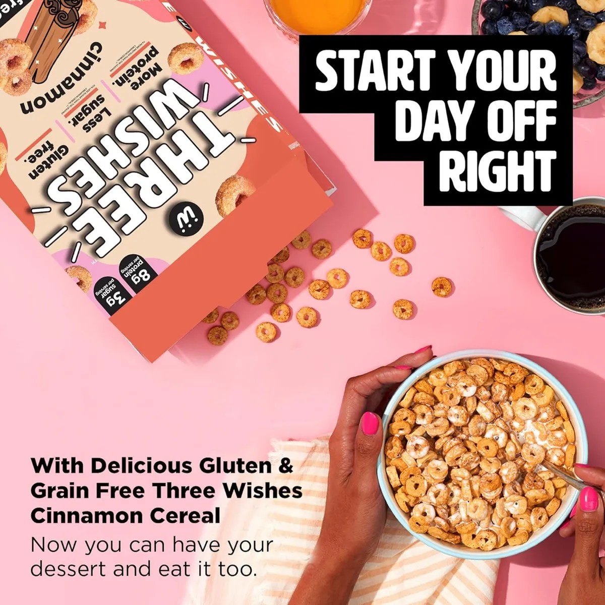Three Wishes Cereal Cinnamon Con Proteina Gluten Free