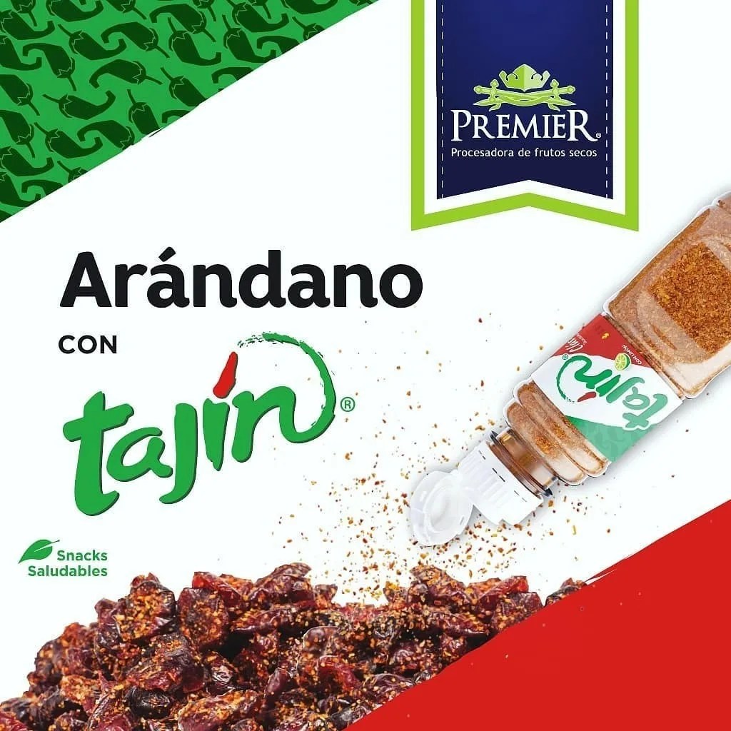 Arándano Enchilado Con Tajin 1kg Premier Snacks Saludable
