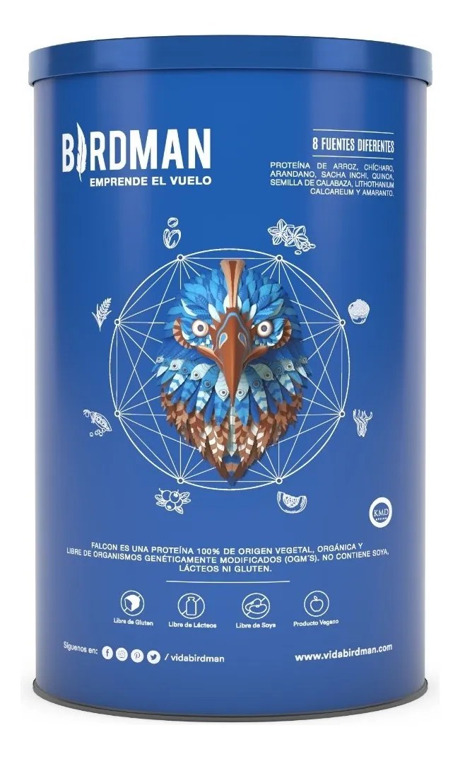 Proteína Vegetal Orgánica Falcon Protein 1.170kg Birdman Sabor Chocolate