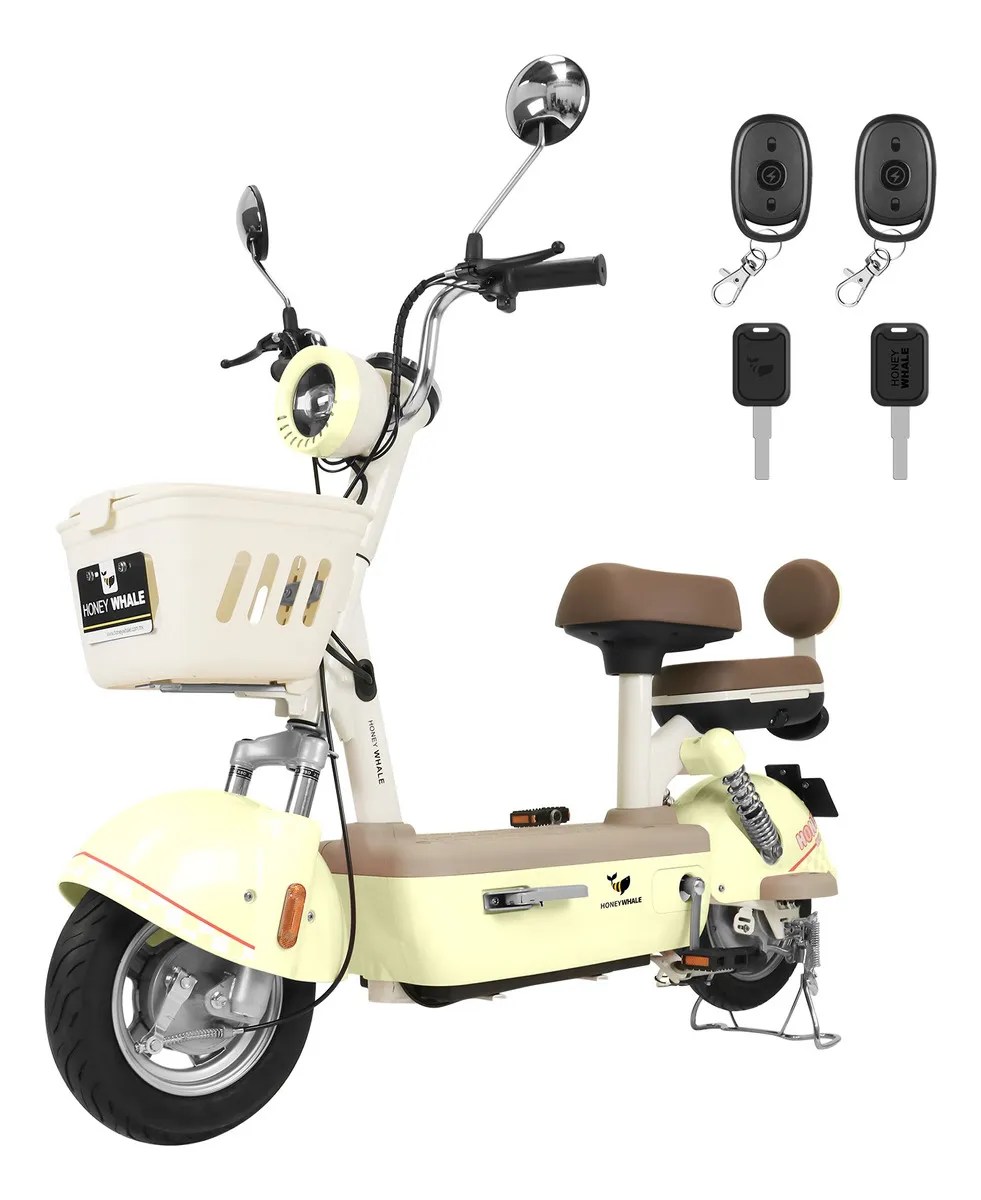 Moto Bicicleta Eléctrica U4s Con Alarma 35km/h Batería 20ah Color Verde claro