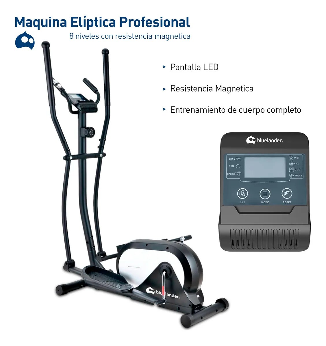 Elíptica Eléctronica Eliptic Trainer Gym Fitness Prefesional Color Negro