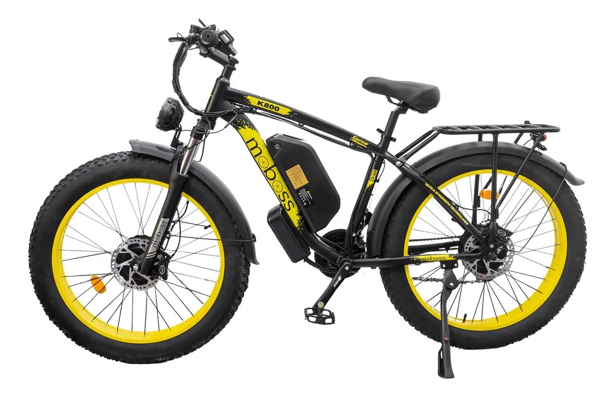 Bicicleta Eléctrica Mtb Fatbike Moboss K800 1000w X 2 26 Color Amarillo
