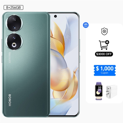 HONOR 90 8GB+256GB Verde Esmeralda,200MP Cámara Ultra clara, Pantalla AMOLED curva, Dual Sim