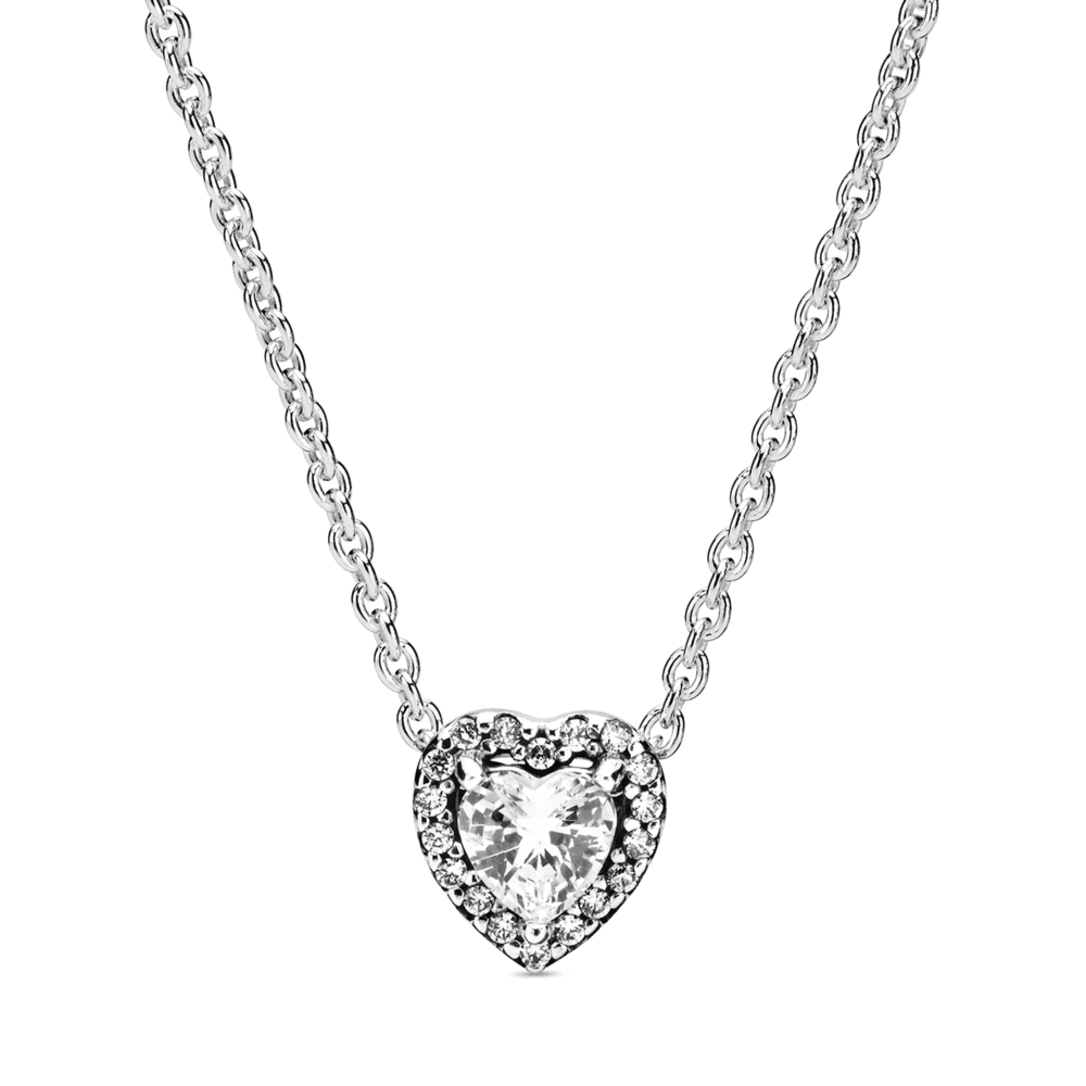 Pandora – Collar Corazón Elevado Zirconia Cúbica en Plata | 45 Cm